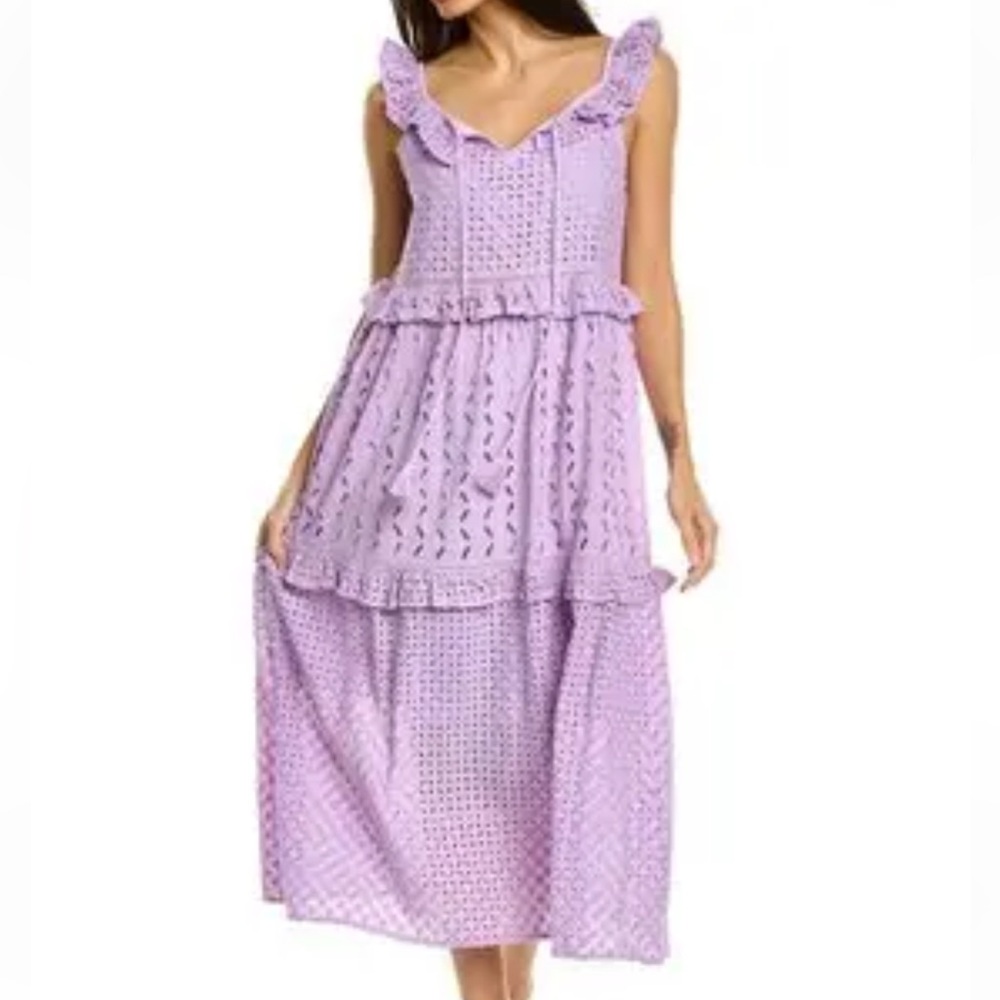 Bindu Dominque Lace Dress in Purple/Lavender  size M